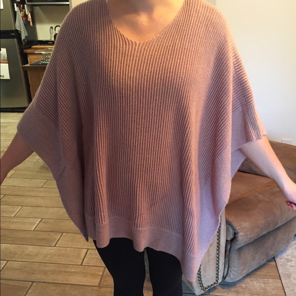 LOFT dusty rose sweater poncho
